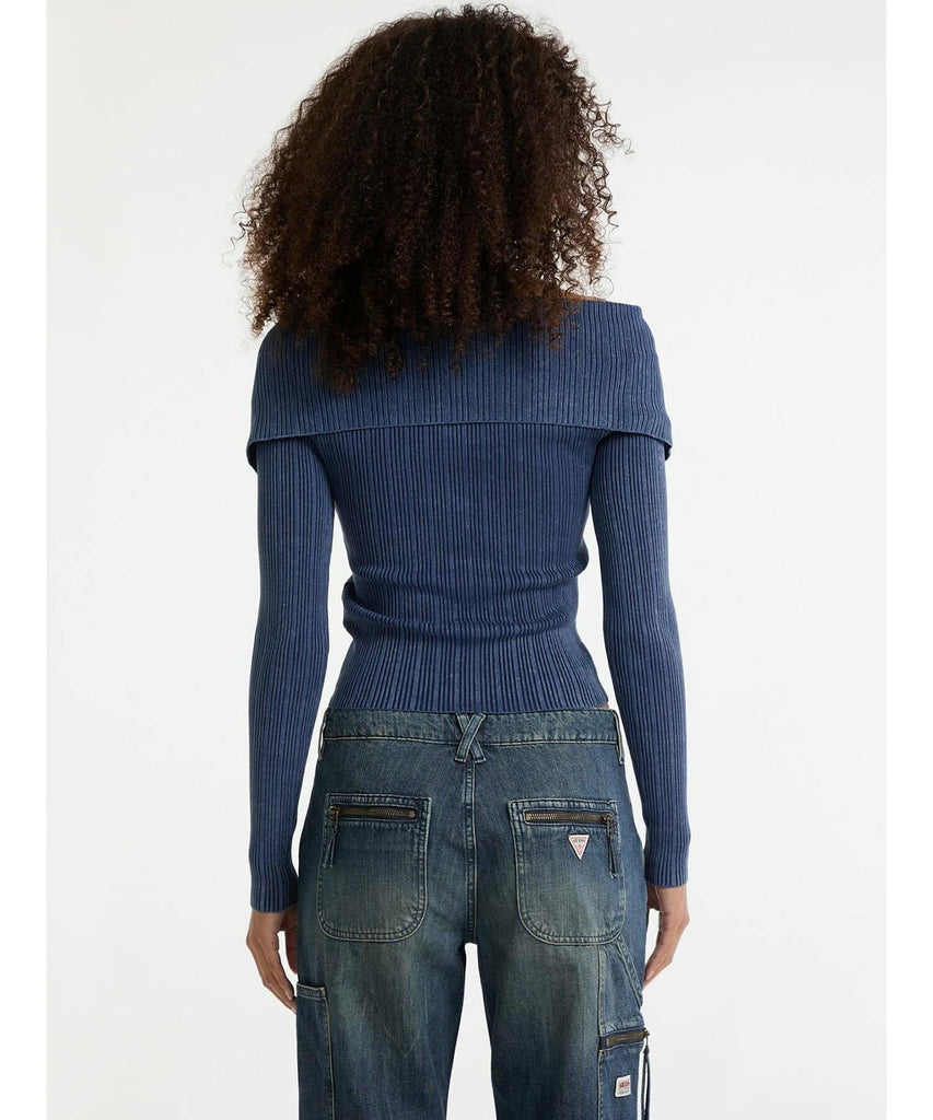 GUESS GO COLLAR RIB CARDIGAN