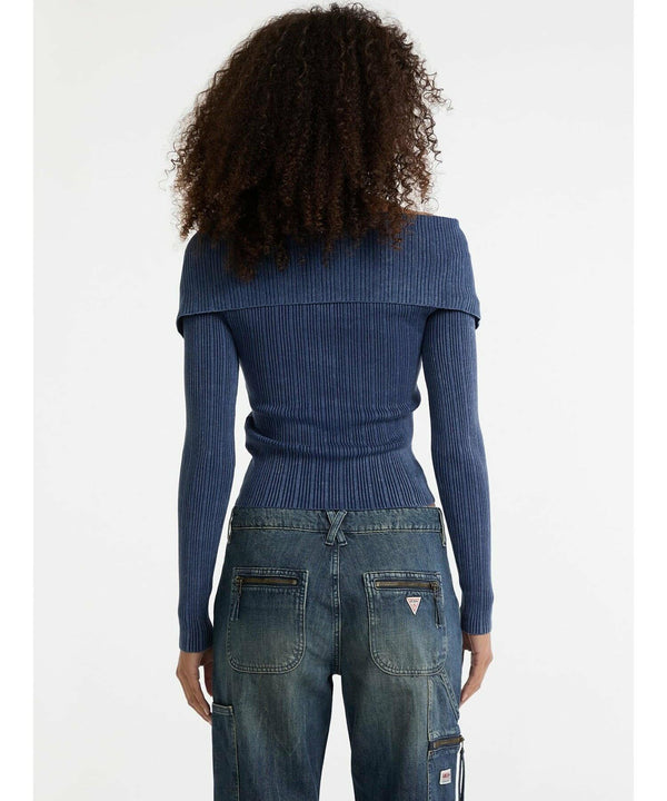 GUESS GO COLLAR RIB CARDIGAN