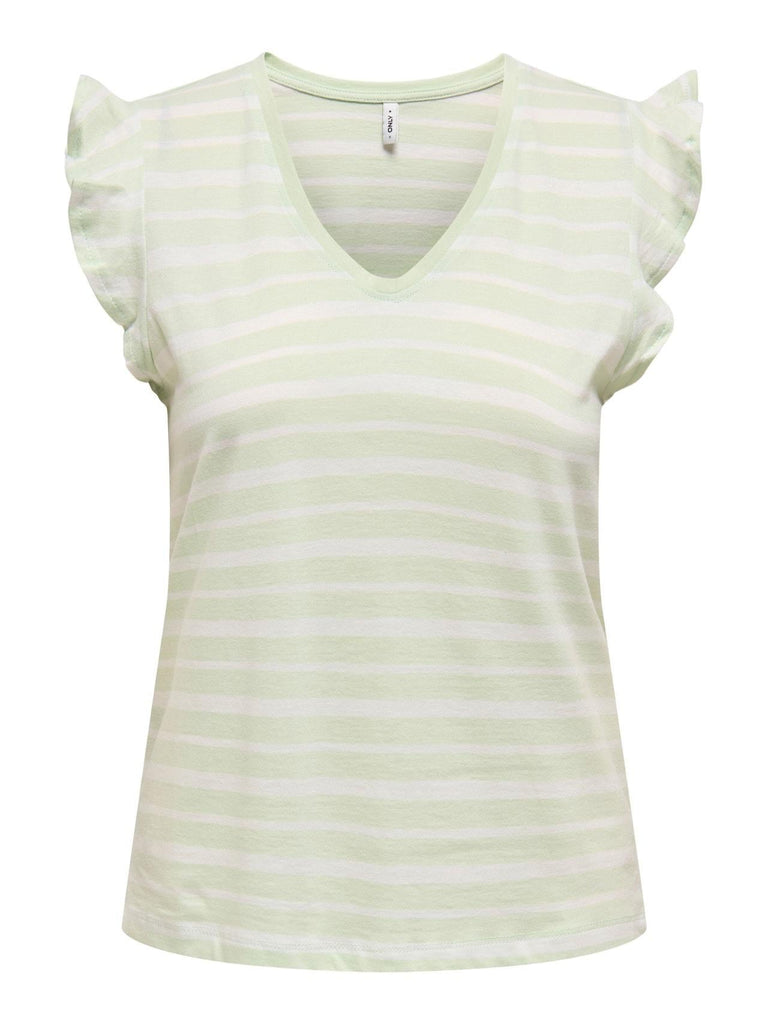 ONLY ONLMAY LIFE S/S FRILL V-NECK TOP BOX JRS