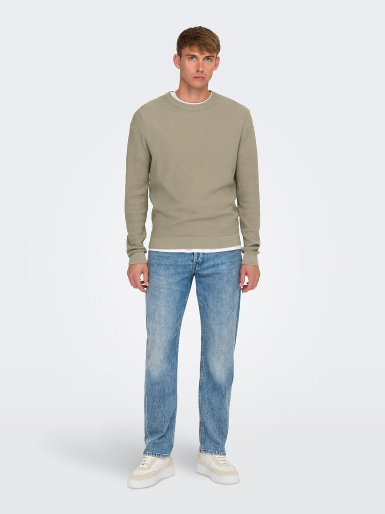 ONLY&SONS ONSTONY DS 12 LS WAFFLE CREW KNIT NOOS