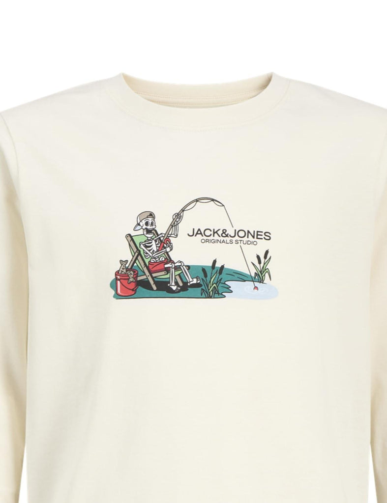 JACK JONES KIDS JORSKULL NATURE TEE LS CREW NECK SN JNR