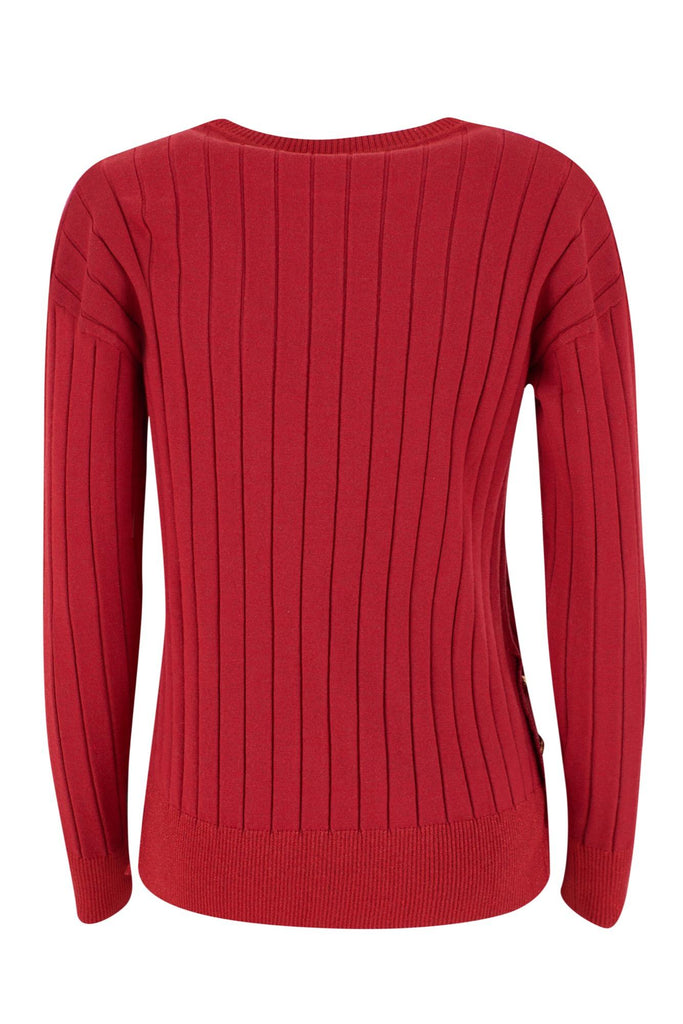 YES ZEE MAGLIA DONNA GIROCOLLO, SPACCHETTI LATERALI