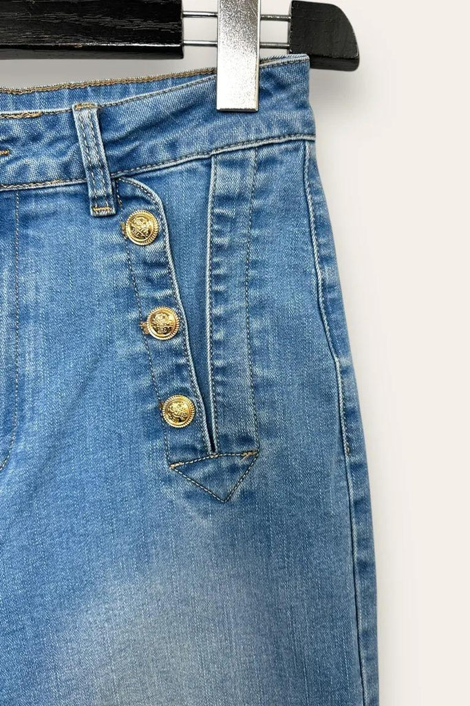 LOVEme Jeans a palazzo con bottoni a gioiello frontali