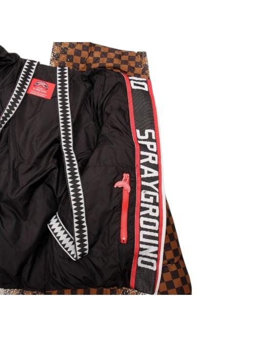 SPRAYGROUND WHITE SPRAY CHECKERED DOWN JACKET