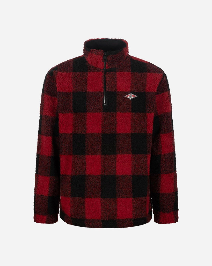 BEAR FURRY CHECKERED HALF ZIP