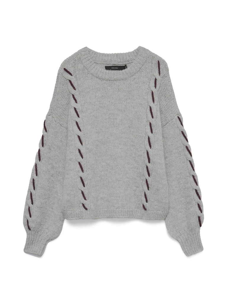 VERO MODA VMILINA LS O-NECK HANDSTITCH PULLOVER