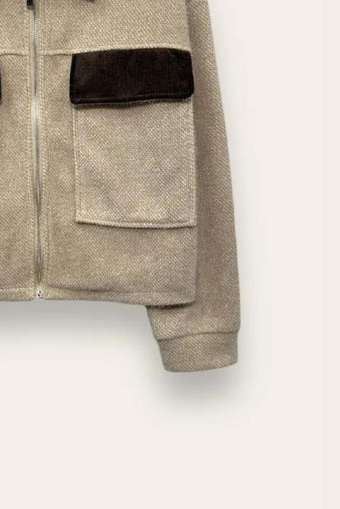 LOVEme Giacca pelosetta con colletto e tasche in velluto