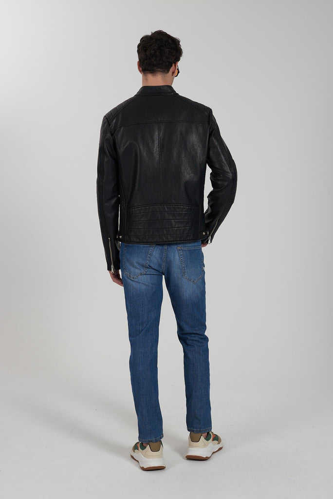 YES ZEE GIUBBINO UOMO IN PU TIPO BIKER