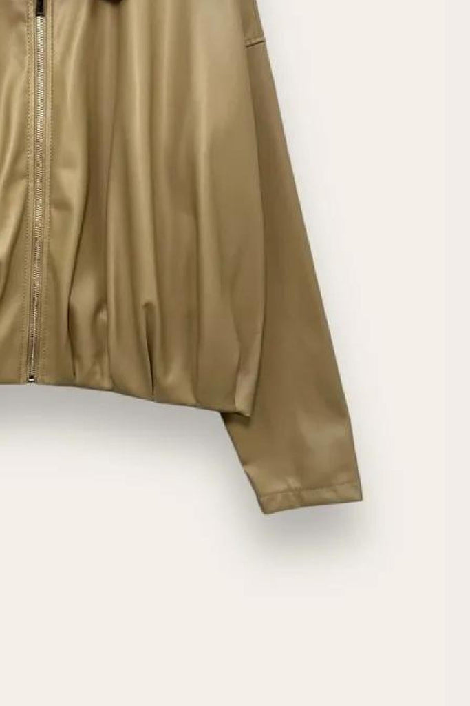 LOVEme Giacca in ecopelle morbida, con zip