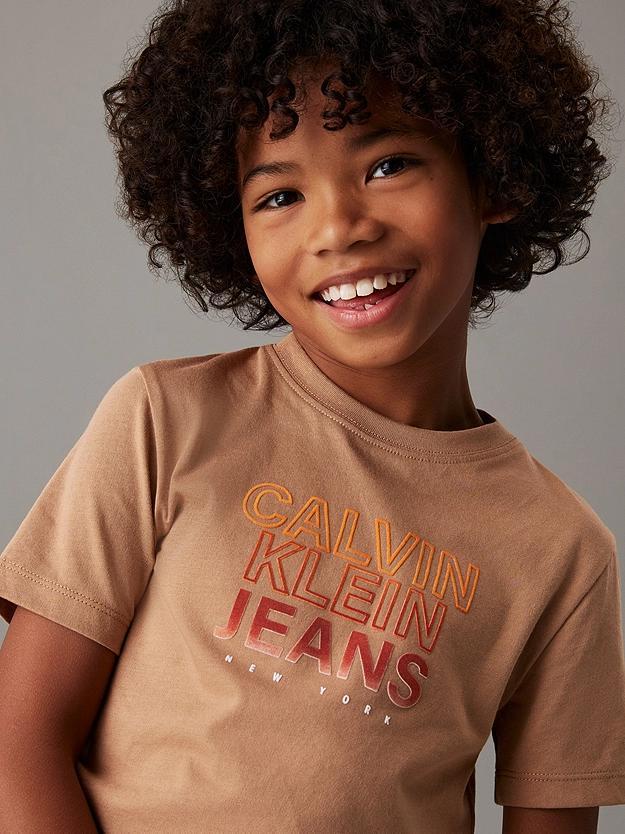 CALVIN KLEIN JEANS GRADIENT FLOCK LOGO SS T-SHIRT
