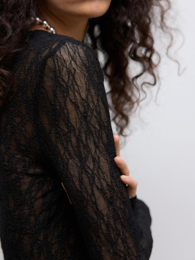 VERO MODA AWTESSY LS O-NECK LACE TOP NOOS