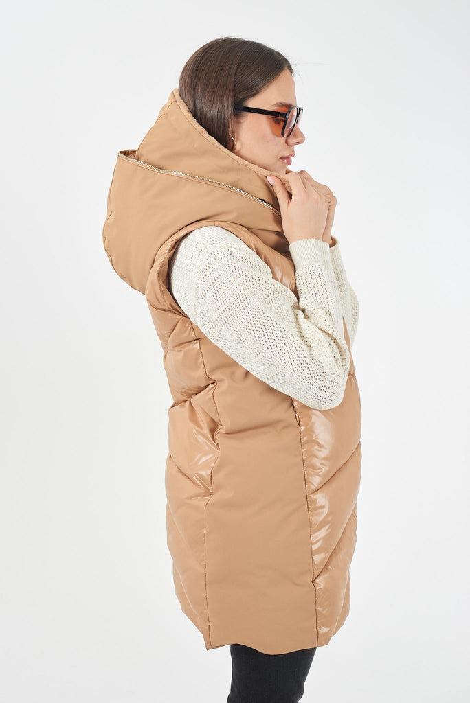 YES ZEE SMANICATO DONNA TRAPUNTATO CON FINTO GILET