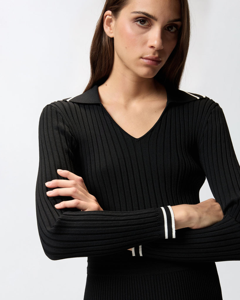 PINKO LINOSA POLO RIBBED VISCOSA STR
