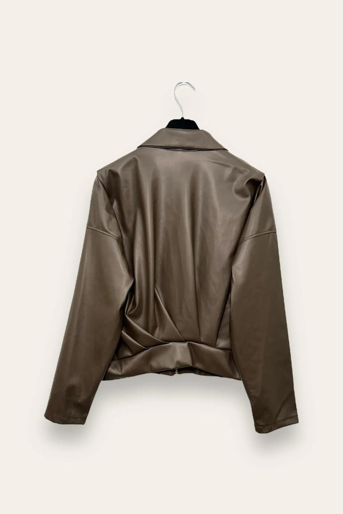 LOVEme Giacca in ecopelle morbida, con zip