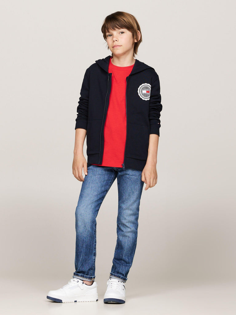 TOMMY HILFIGER STAMP TOWELLING REG ZIPUP HOOD