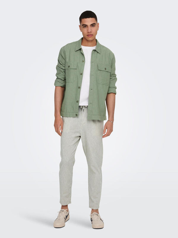 ONLY&SONS ONSKENNET LS LINEN OVERSHIRT NOOS