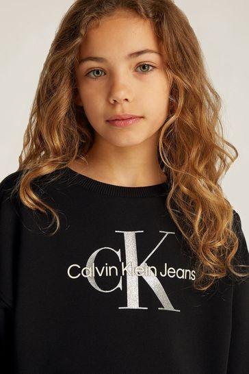 CALVIN KLEIN JEANS GLITTER MONOLOGO CN SWEATSHIRT