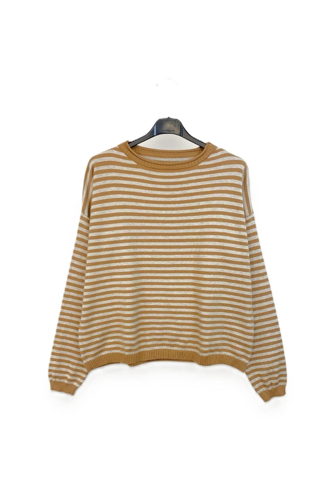 LOVEme Maglia girocollo a righe bicolore