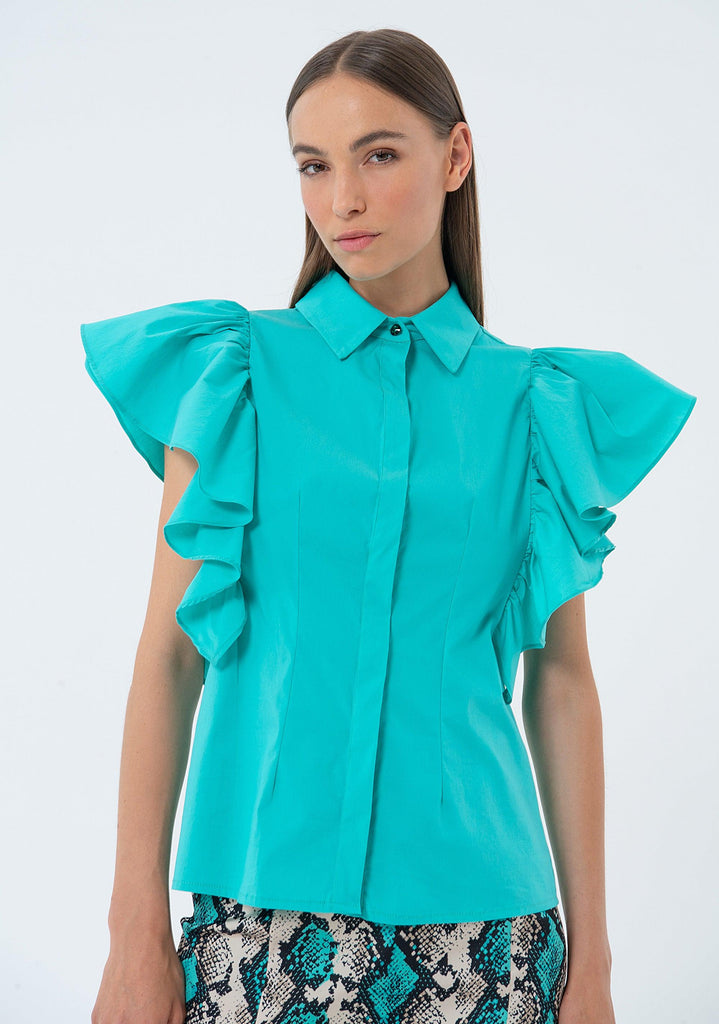 FRACOMINA SHIRT TURQUOISE