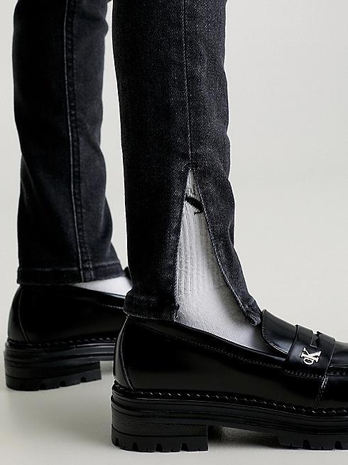 CALVIN KLEIN JEANS SKINNY MR SLIT OPTIC BLACK
