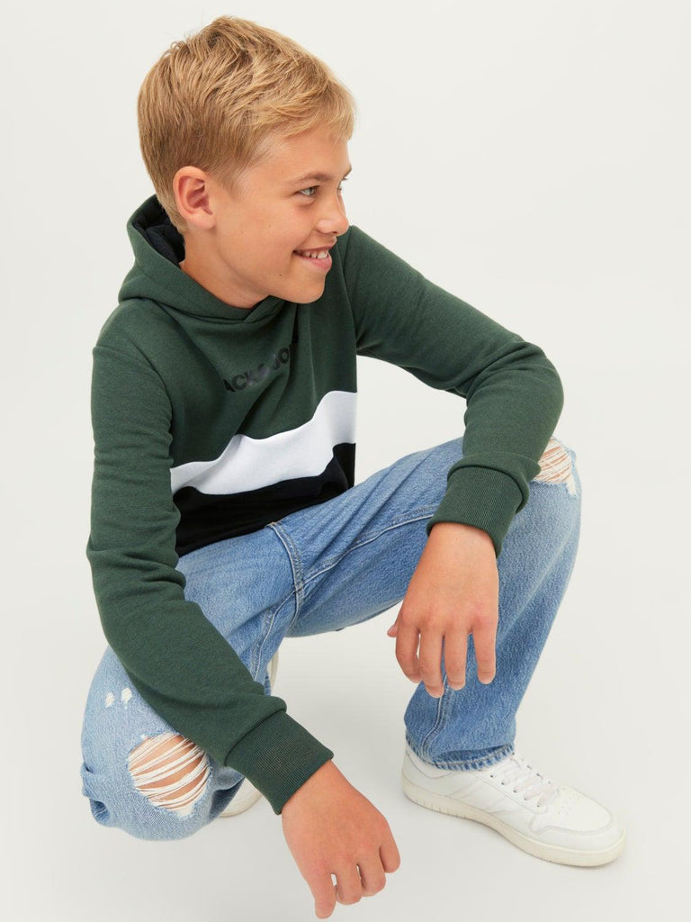 JACK JONES KIDS JJEREID BLOCKING SWEAT HOOD SN JNR