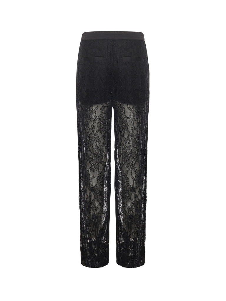 PINKO CLUEDO PANTALONE SATIN E PIZZO