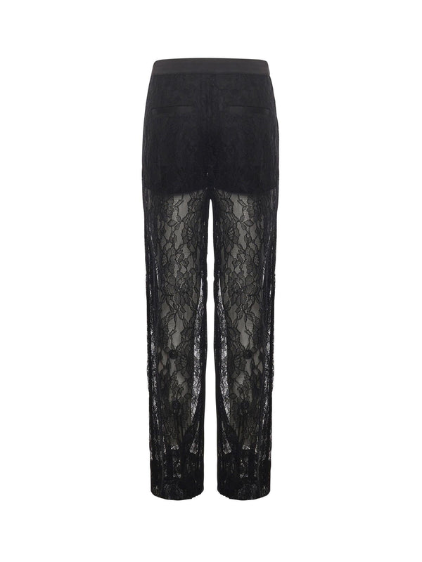 PINKO CLUEDO PANTALONE SATIN E PIZZO
