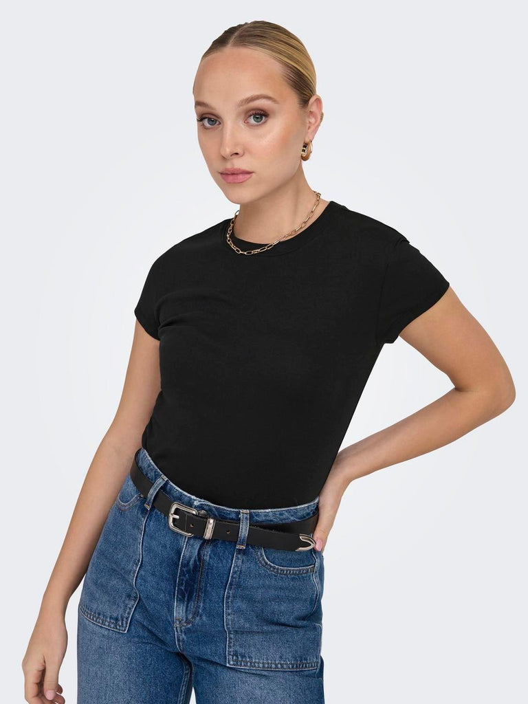 ONLY ONLELINA S/S O-NECK SHORT TOP JRS NOOS