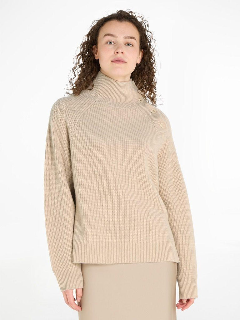 CALVIN KLEIN RECYCLED WOOL BUTTON