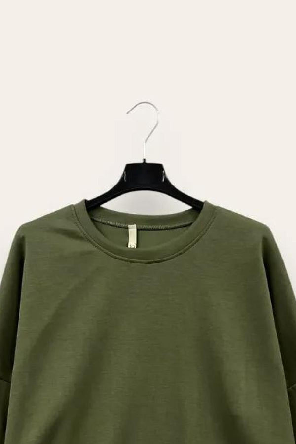 LOVEme Felpa girocollo in scuba, più lunga dietro