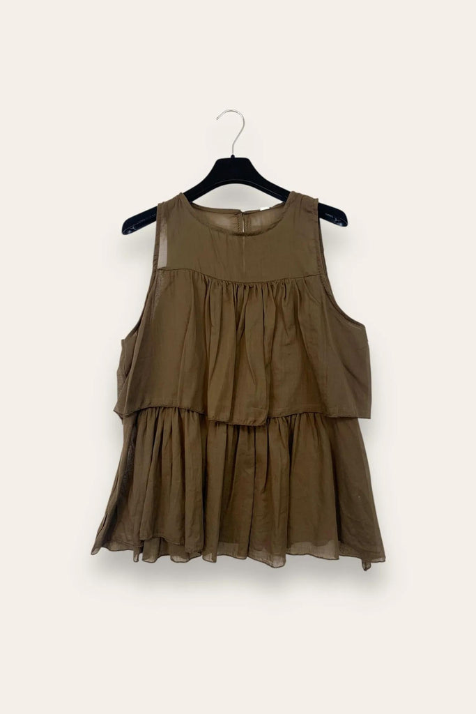 LOVEme Canotta a balze con bottone dietro