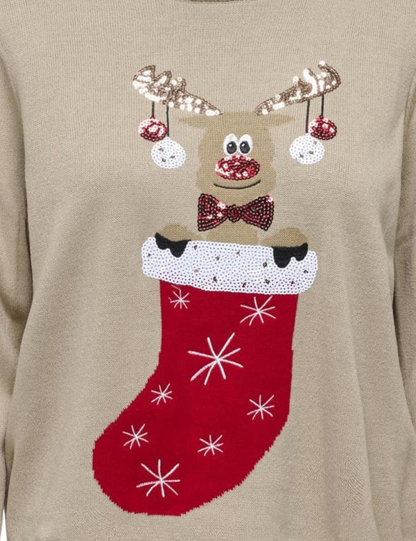 ONLY ONLXMAS SHINE LS ONECK KNT