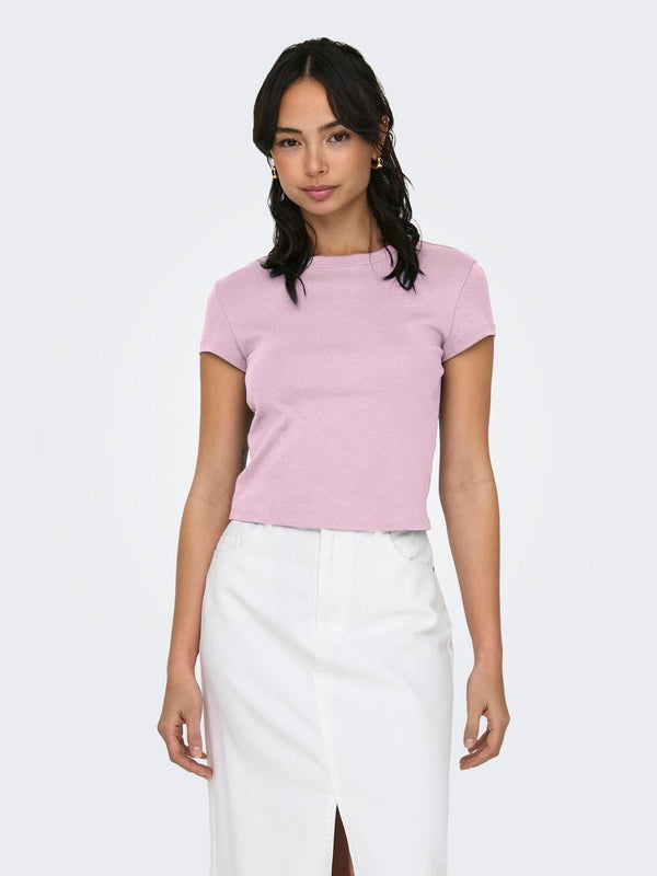 ONLY ONLELINA S/S O-NECK SHORT TOP JRS NOOS