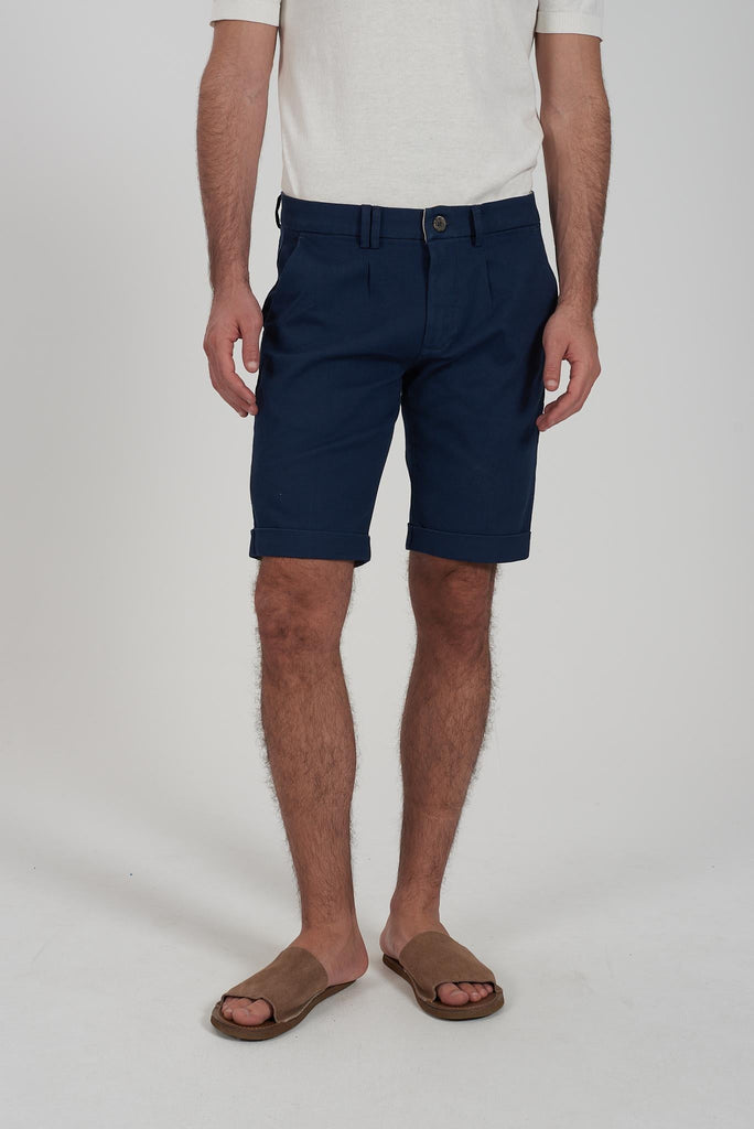 YES ZEE BERMUDA UOMO CHINOS CON PINCES E RISVOLTO