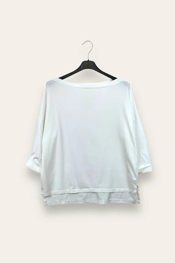 LOVEme Maglietta scollo a barca tinta unita