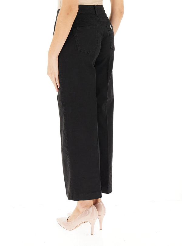 LIU JO PANT.B.UP FLARE CROPPED H.W.