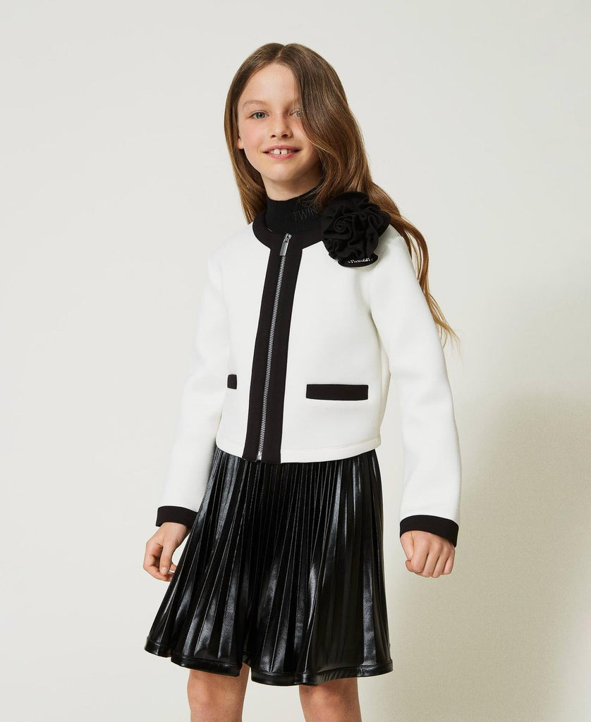 TWINSET GIACCA IN SCUBA CON DETTAGLI A CONTRASTO