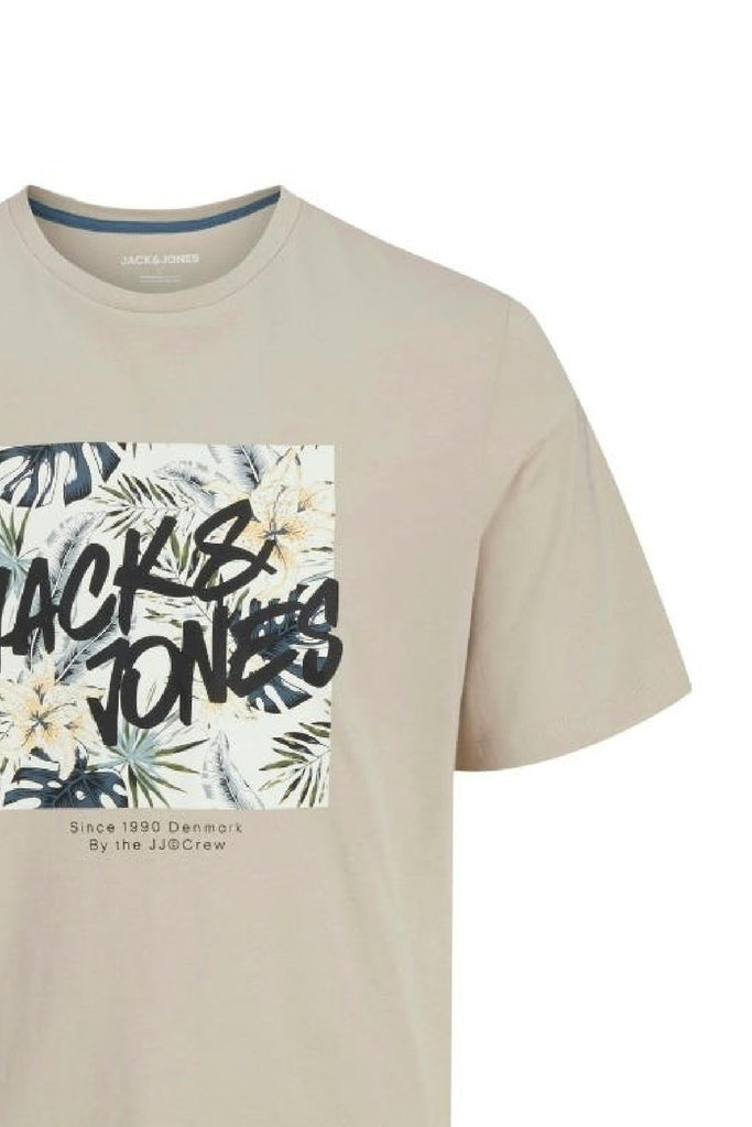 JACK AND JONES JJHAWAII SHAPE TEE SS CREW NECK LN