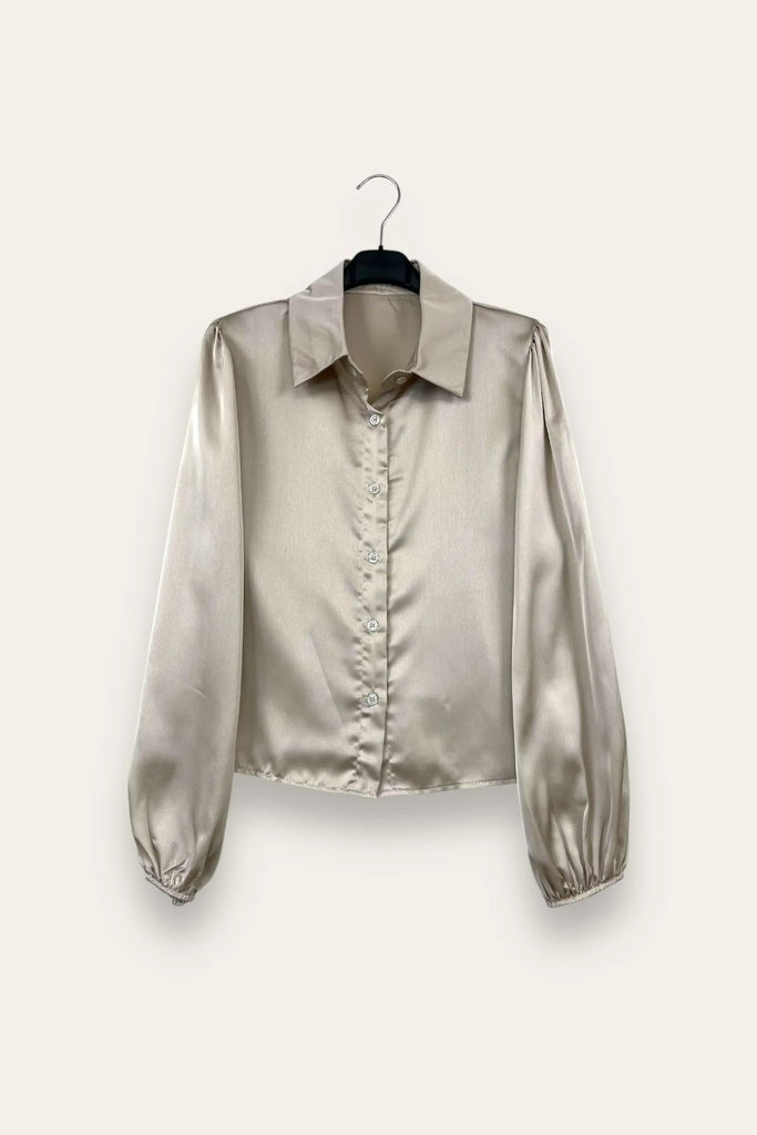 LOVEme Camicia in raso con elastico al polso