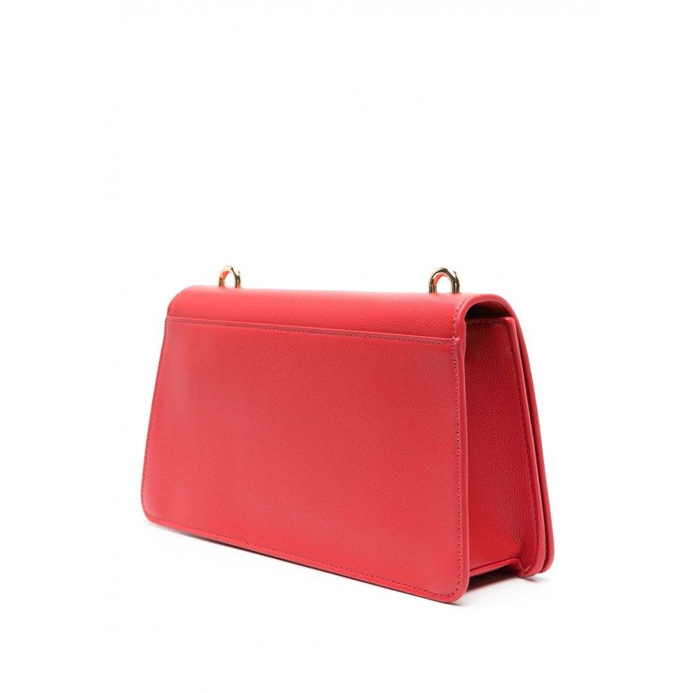 LOVE MOSCHINO BORSA CALF NATURAL GRAIN ROSSO