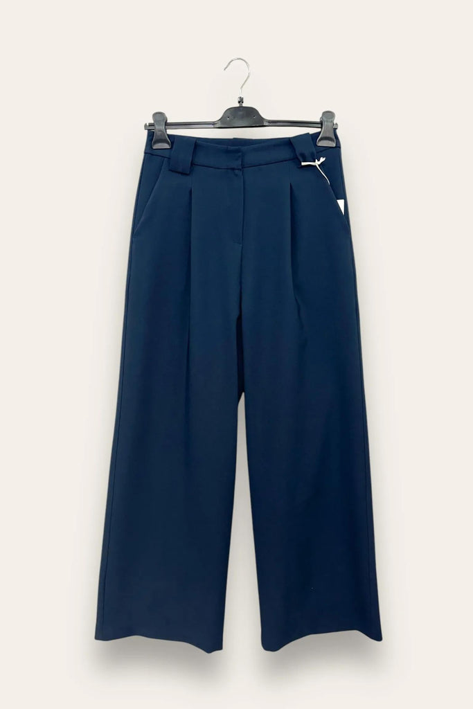 LOVEme Pantalone a palazzo con pinces, zip e gancetto