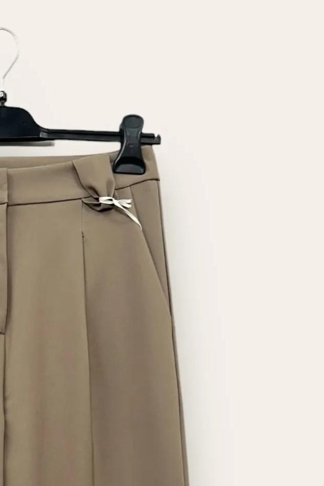 LOVEme Pantalone a palazzo con pinces, zip e gancetto