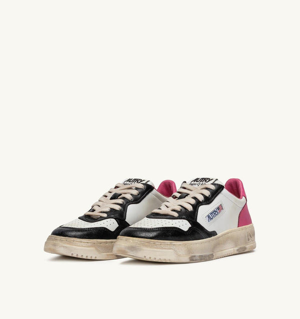 AUTRY SUP VINT LOW WOM - LEAT/LEAT BLK/SHCKPNK