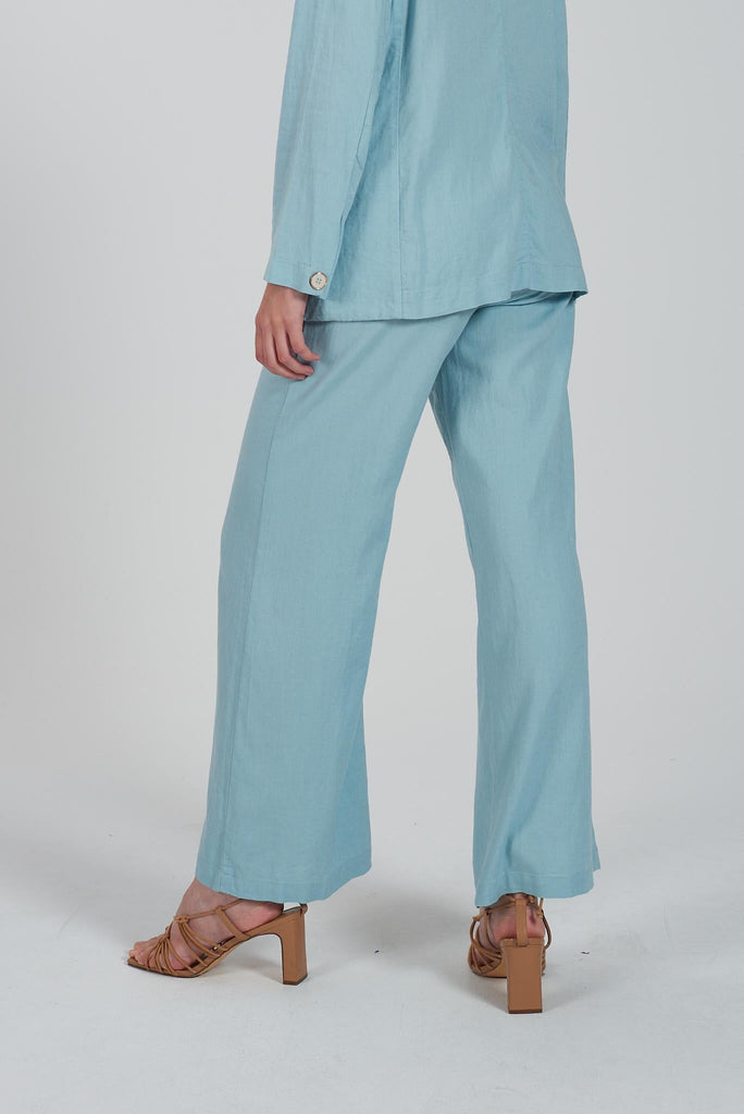 YES ZEE PANTALONE DONNA IN MISTO LINO