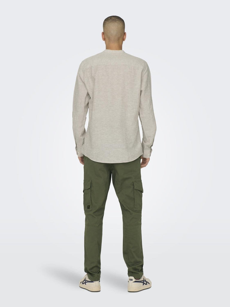 ONLY&SONS ONSCAIDEN LS SOLID LINEN MAO SHIRT NOOS
