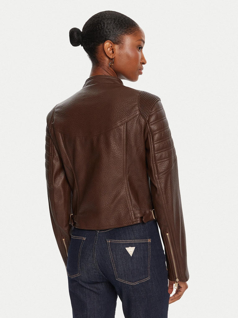 GUESS JEANNINE PU STITCHED JACKET