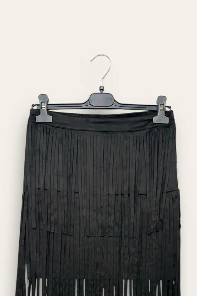 LOVEme Minigonna scamosciata con frange al ginocchio