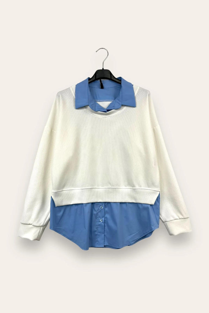 LOVEme Felpa con inserti a camicia