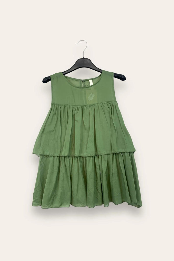 LOVEme Canotta a balze con bottone dietro