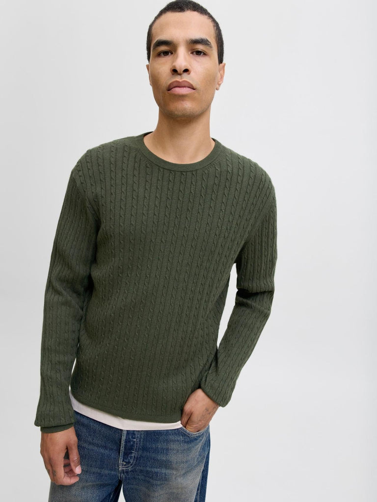 JACK AND JONES JJEEMIL KNIT CABLE CREW NECK NOOS